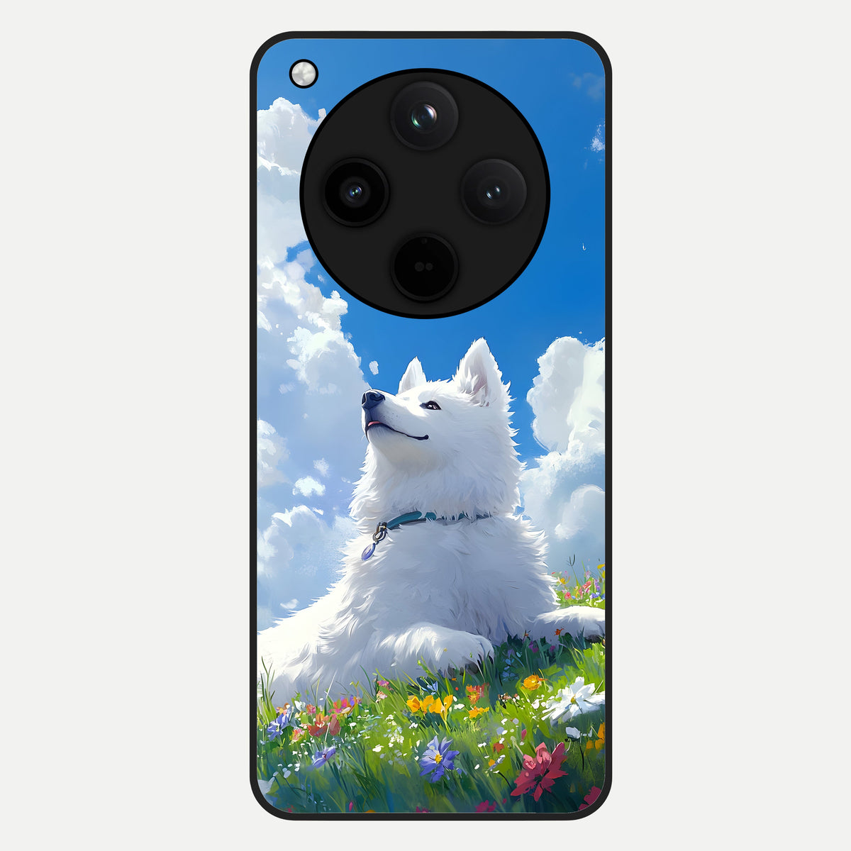  Blissful Cloud Pup Glass Case For Oppo Find X8 back cover – full design glossy printed glass finish