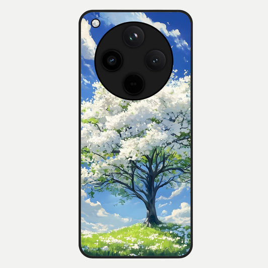  Blossom Sky Serenity Glass Case For Oppo Find X8 back cover – full design glossy printed glass finish