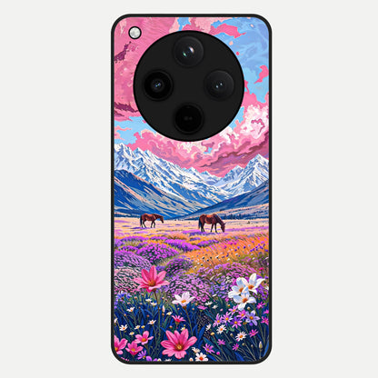  Blossom Valley Dream Glass Case For Oppo Find X8 back cover – full design glossy printed glass finish