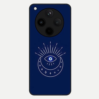  Blue Evil Eye Glass Case For Oppo Find X8 back cover – full design glossy printed glass finish