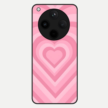  Blush Heart Waves Glass Case For Oppo Find X8 back cover – full design glossy printed glass finish