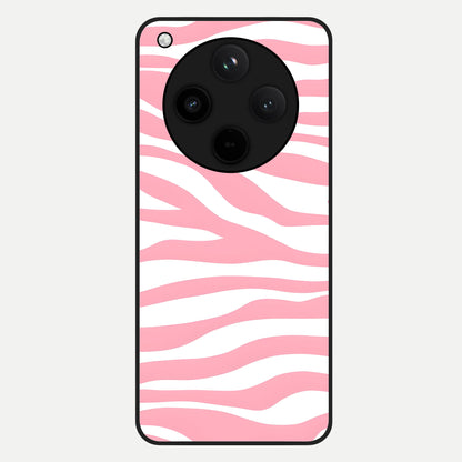  Blush Zebra Flow Glass Case For Oppo Find X8 back cover – full design glossy printed glass finish