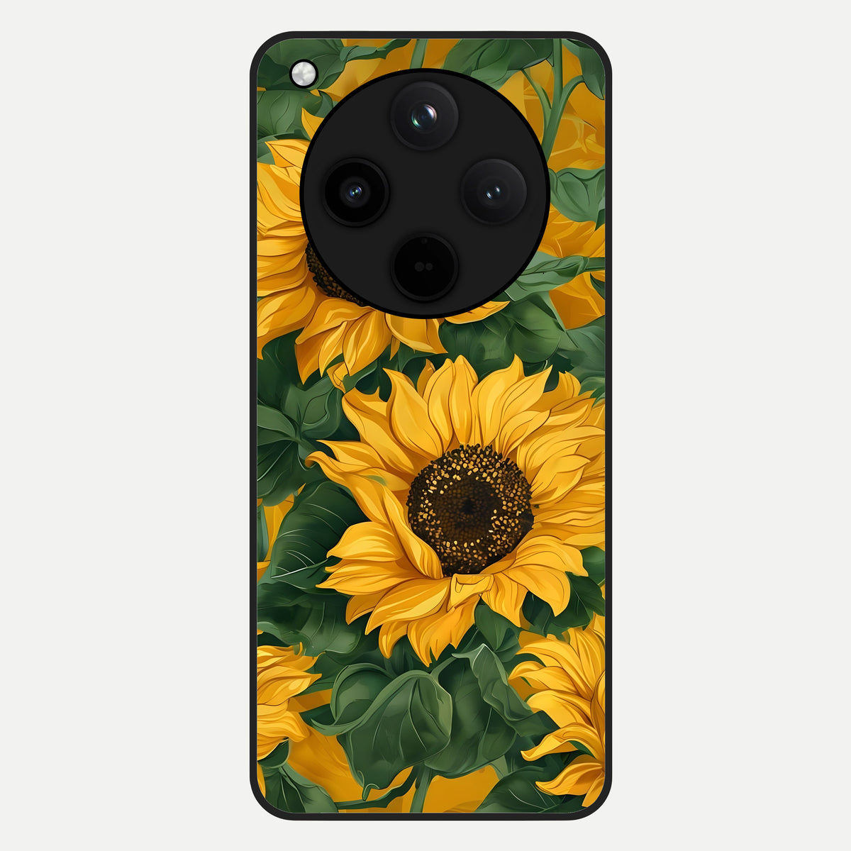  Bright Sunflower Bloom Glass Case For Oppo Find X8 back cover – full design glossy printed glass finish