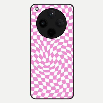 Bubblegum Check Wave Glass Case For Oppo Find X8 back cover – full design glossy printed glass finish