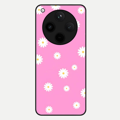  Bubblegum Daisy Pop Glass Case For Oppo Find X8 back cover – full design glossy printed glass finish