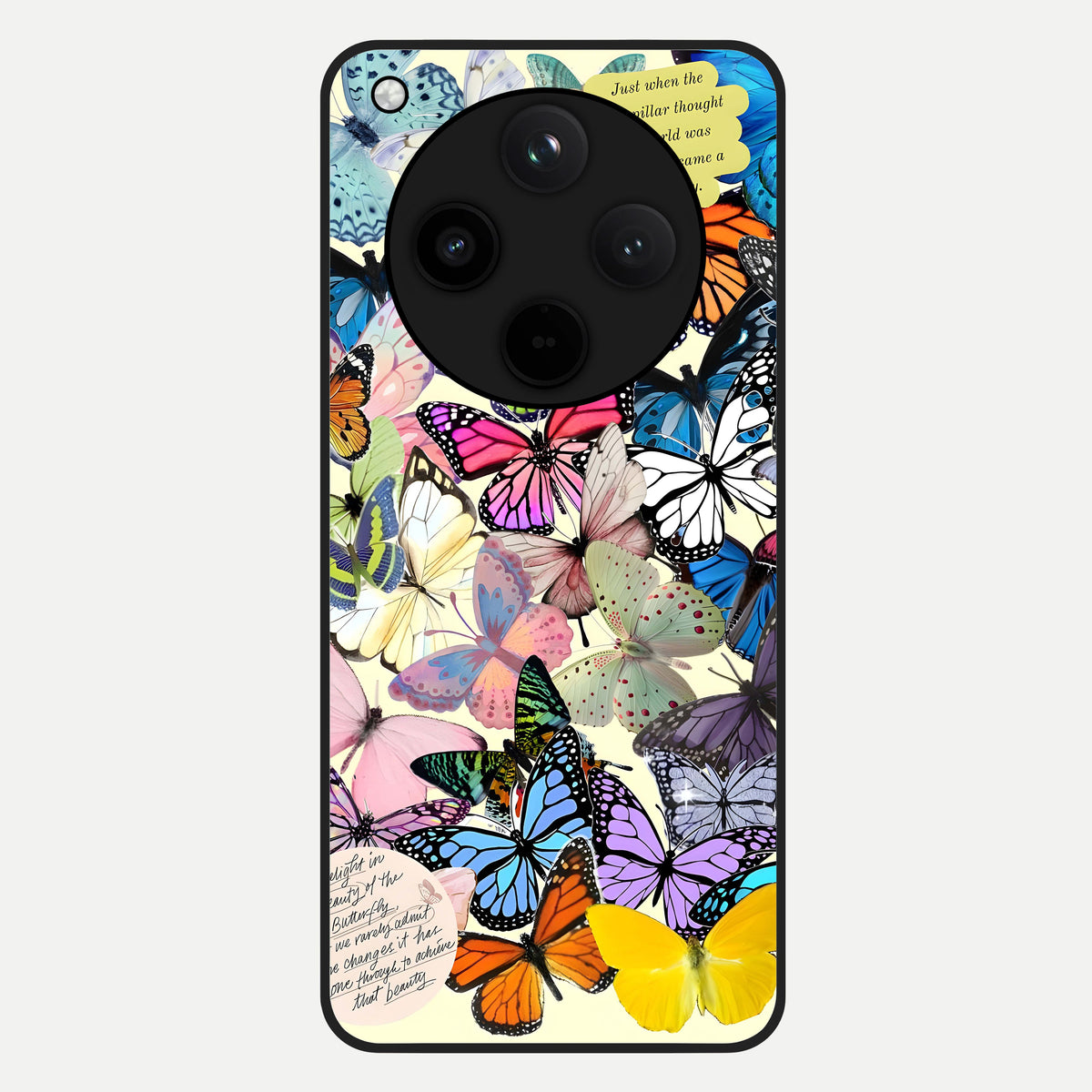  Butterflies Petal Dream Glass Case For Oppo Find X8 back cover – full design glossy printed glass finish