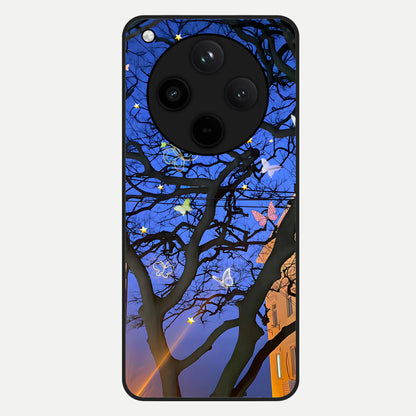  Butterfly Night Magic Glass Case For Oppo Find X8 back cover – full design glossy printed glass finish