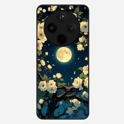  Celestial Moon And Flower Glass Case For Oppo Find X8 back cover – full design glossy printed glass finish