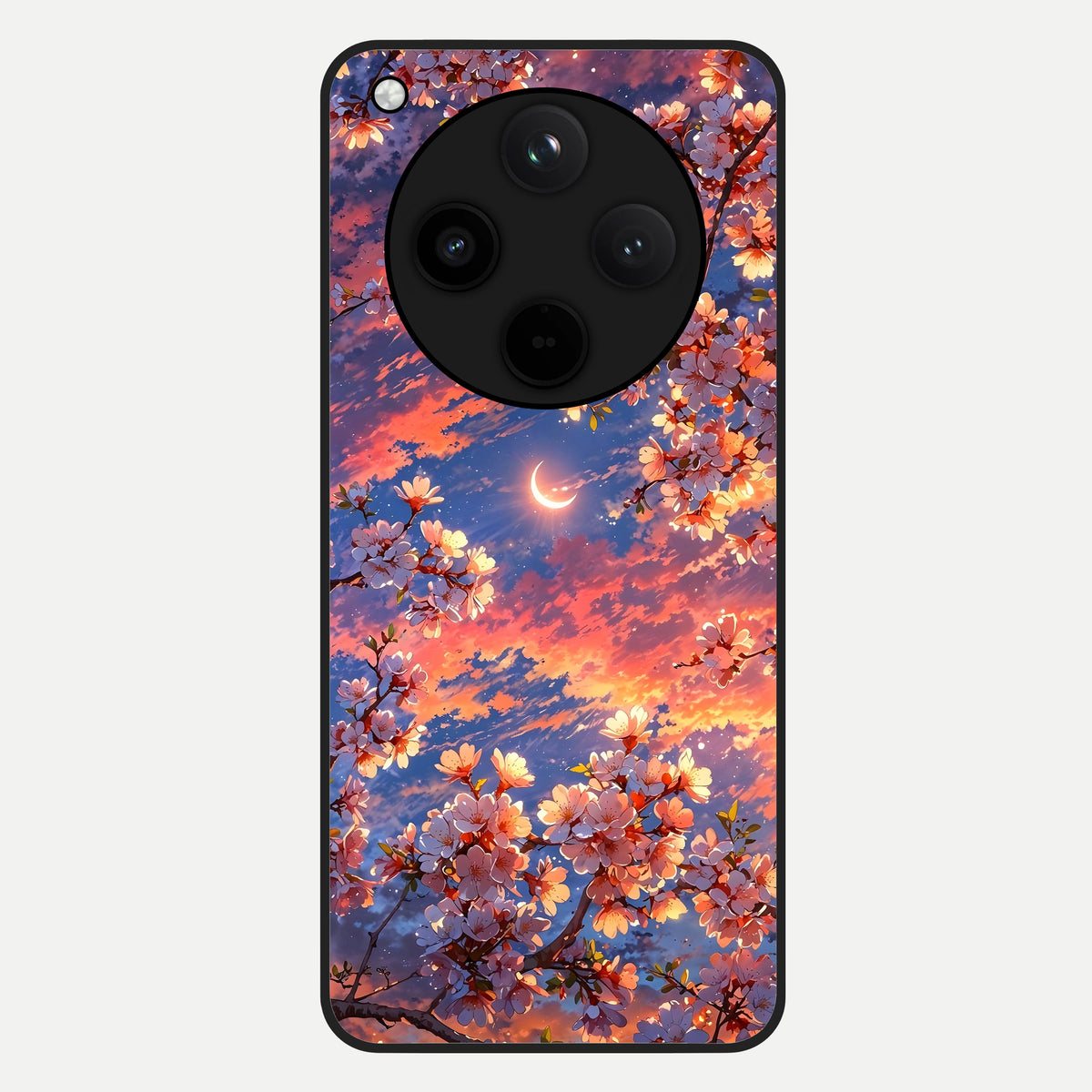  Celestial Sakura Sunset Glass Case For Oppo Find X8 back cover – full design glossy printed glass finish