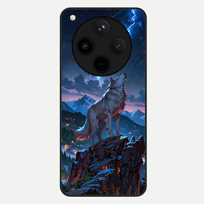 Celestial Wolf Howl Glass Case For Oppo Find X8 back cover – full design glossy printed glass finish