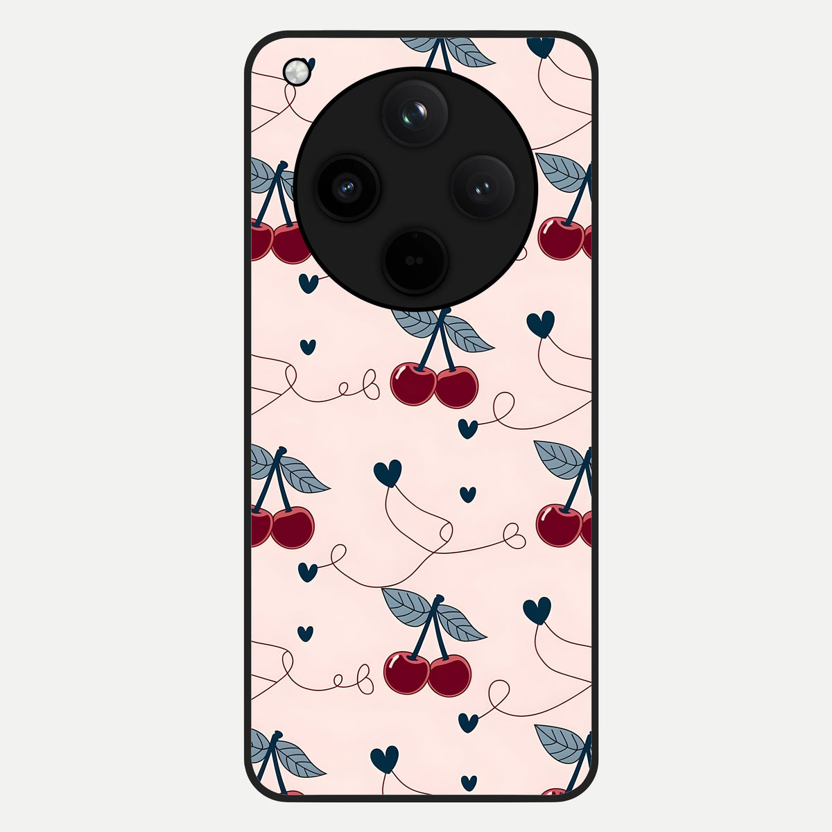  Cherry Heart Line Glass Case For Oppo Find X8 back cover – full design glossy printed glass finish