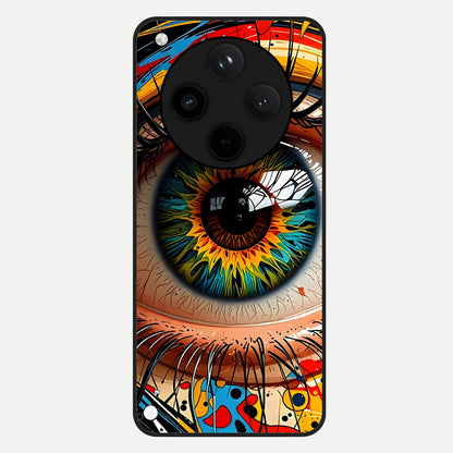  Colorful Eye Glass Case For Oppo Find X8 back cover – full design glossy printed glass finish