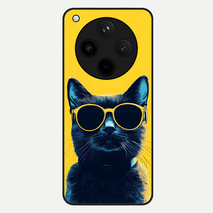  Cool Cat Vibes Glass Case For Oppo Find X8 back cover – full design glossy printed glass finish