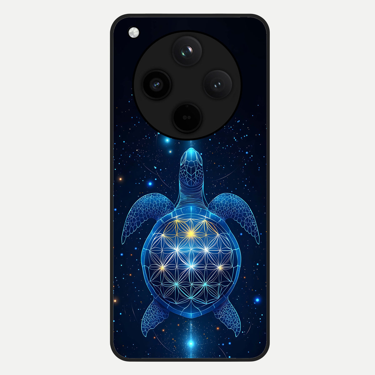  Crimson Blue Turtle Glass Case For Oppo Find X8 back cover – full design glossy printed glass finish
