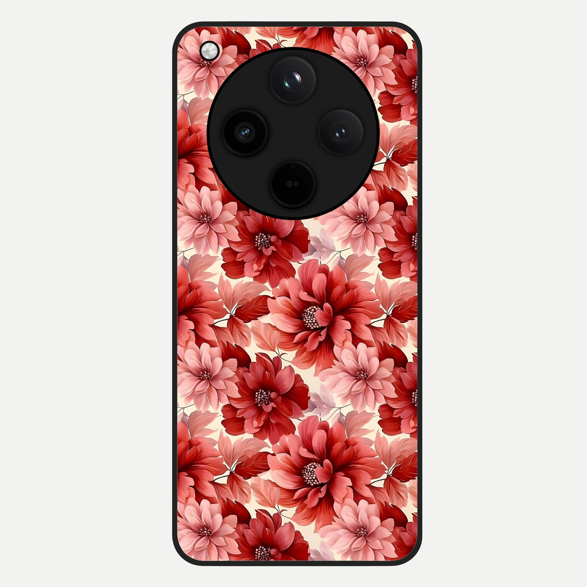  Crimson Love Petals Glass Case For Oppo Find X8 back cover – full design glossy printed glass finish