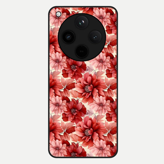  Crimson Love Petals Glass Case For Oppo Find X8 back cover – full design glossy printed glass finish