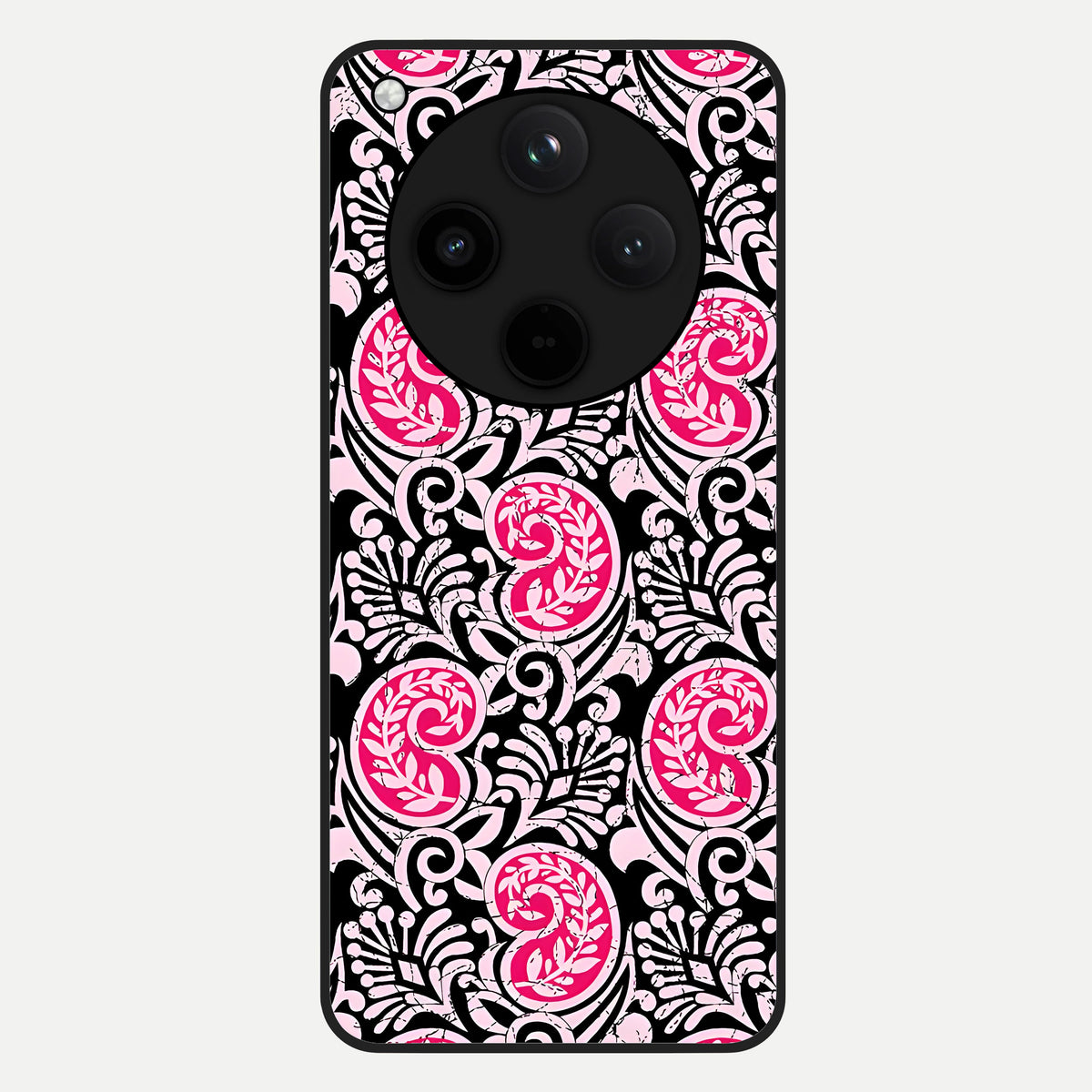  Crimson Paisley Charm Glass Case For Oppo Find X8 back cover – full design glossy printed glass finish