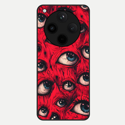  Crimson Watch Eyes Glass Case For Oppo Find X8 back cover – full design glossy printed glass finish