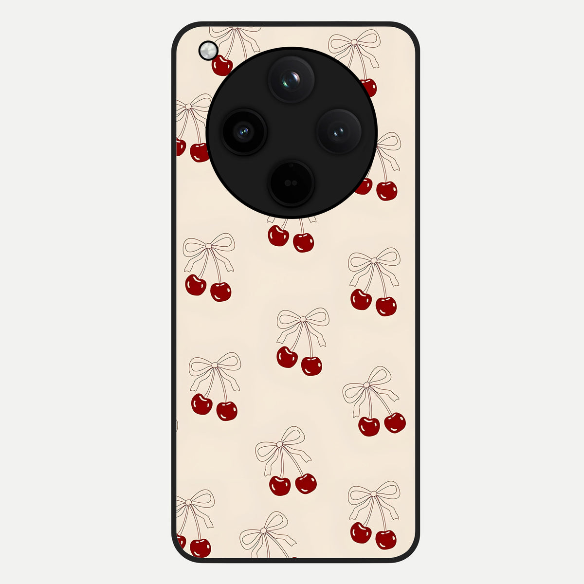  Cute Cherry Pattern Glass Case For Oppo Find X8 back cover – full design glossy printed glass finish