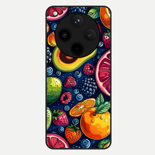  Cute Fruits Art Glass Case For Oppo Find X8 back cover – full design glossy printed glass finish