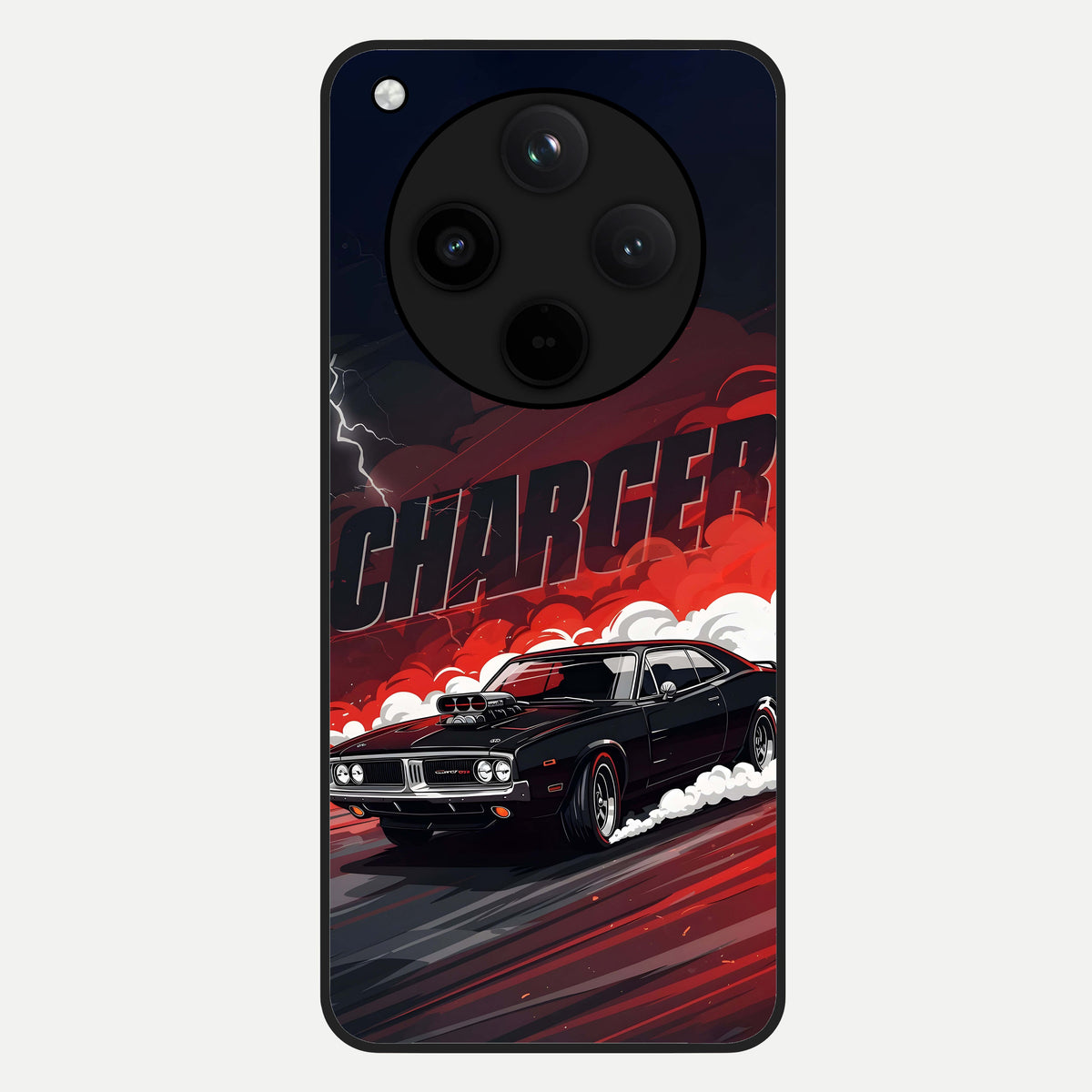  Dark Charger Fury Glass Case For Oppo Find X8 back cover – full design glossy printed glass finish