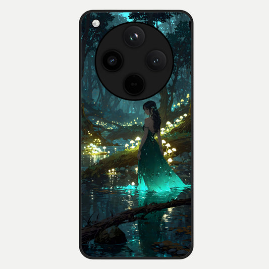  Enchanted Forest Glow Glass Case For Oppo Find X8 back cover – full design glossy printed glass finish