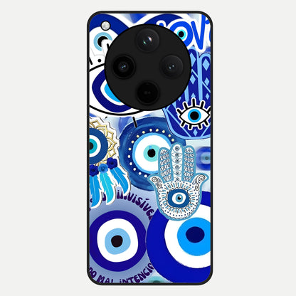  Evil Eyes Dream Glass Case For Oppo Find X8 back cover – full design glossy printed glass finish