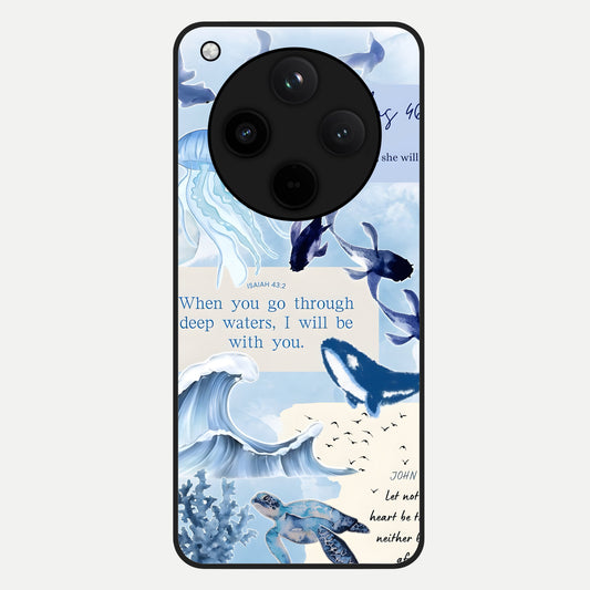  Faithful Ocean Promise Glass Case For Oppo Find X8 back cover – full design glossy printed glass finish