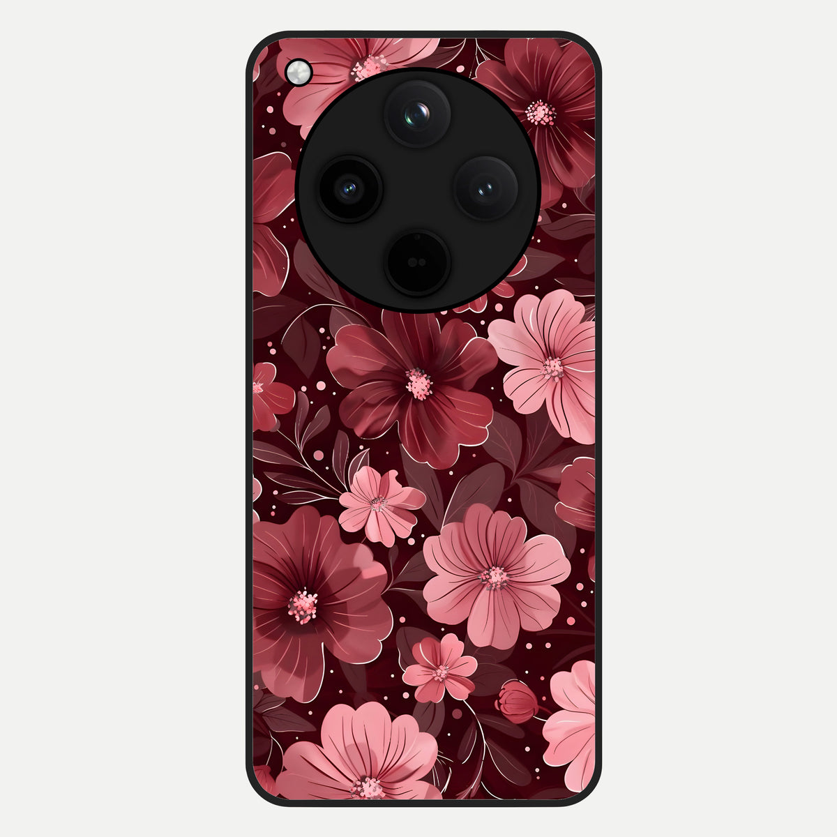  Flower Blush Bloom Glass Case For Oppo Find X8 back cover – full design glossy printed glass finish
