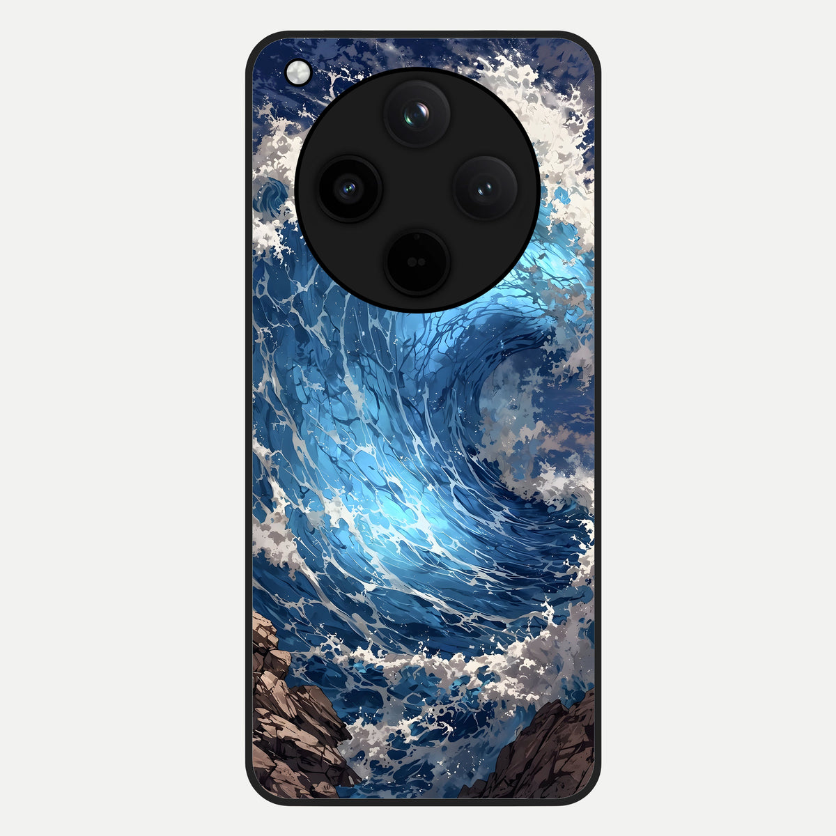  Giant Ocean Wave Glass Case For Oppo Find X8 back cover – full design glossy printed glass finish