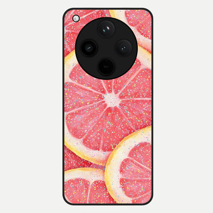  Glitter Grapefruit Glass Case For Oppo Find X8 back cover – full design glossy printed glass finish