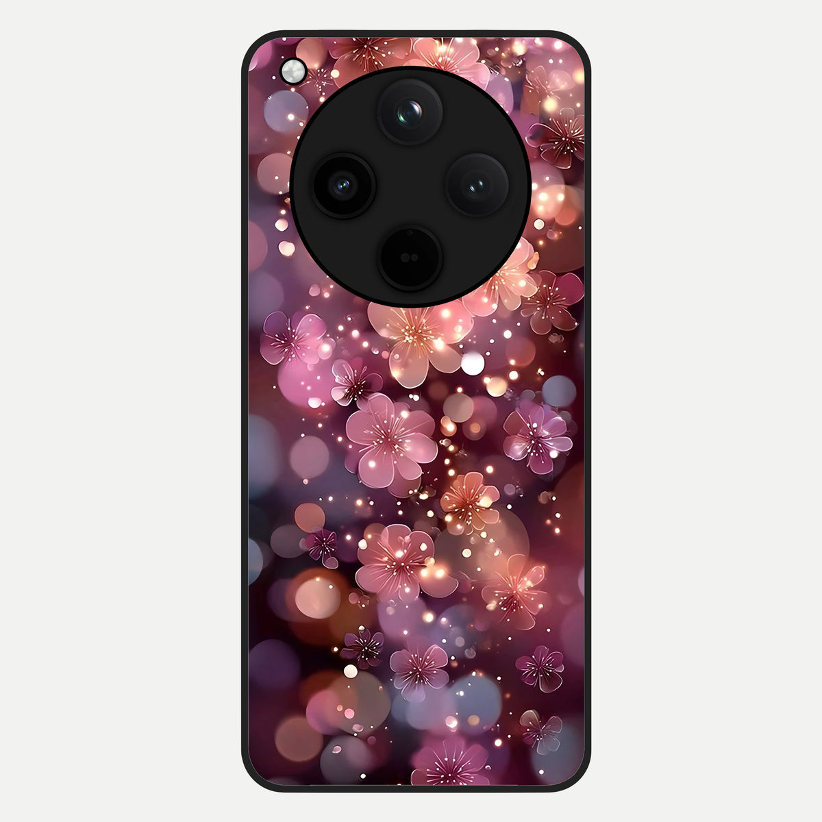  Glowing Petal Bliss Glass Case For Oppo Find X8 back cover – full design glossy printed glass finish