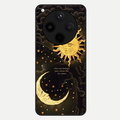  Golden Lunar Love Glass Case For Oppo Find X8 back cover – full design glossy printed glass finish