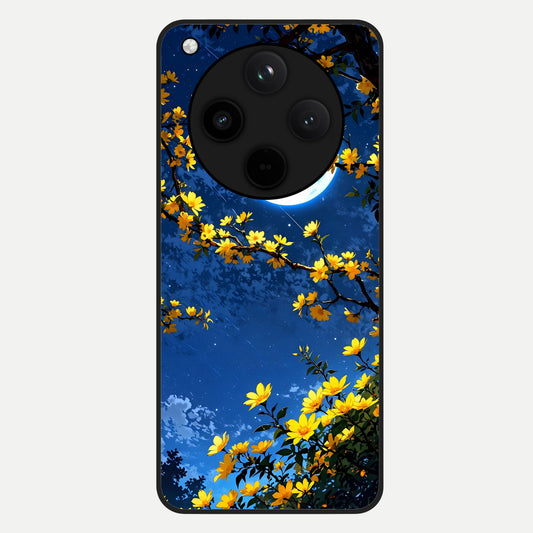  Golden Night Glow Glass Case For Oppo Find X8 back cover – full design glossy printed glass finish