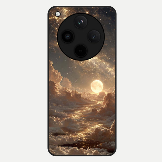 Golden Sky Dream Glass Case For Oppo Find X8 back cover – full design glossy printed glass finish