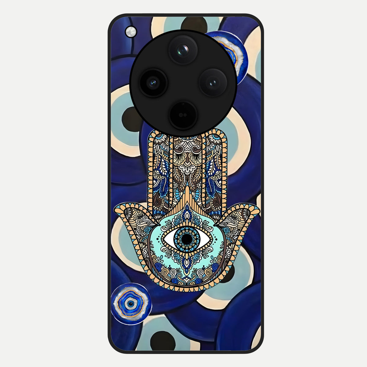  Hamsa Divine Guard Glass Case For Oppo Find X8 back cover – full design glossy printed glass finish