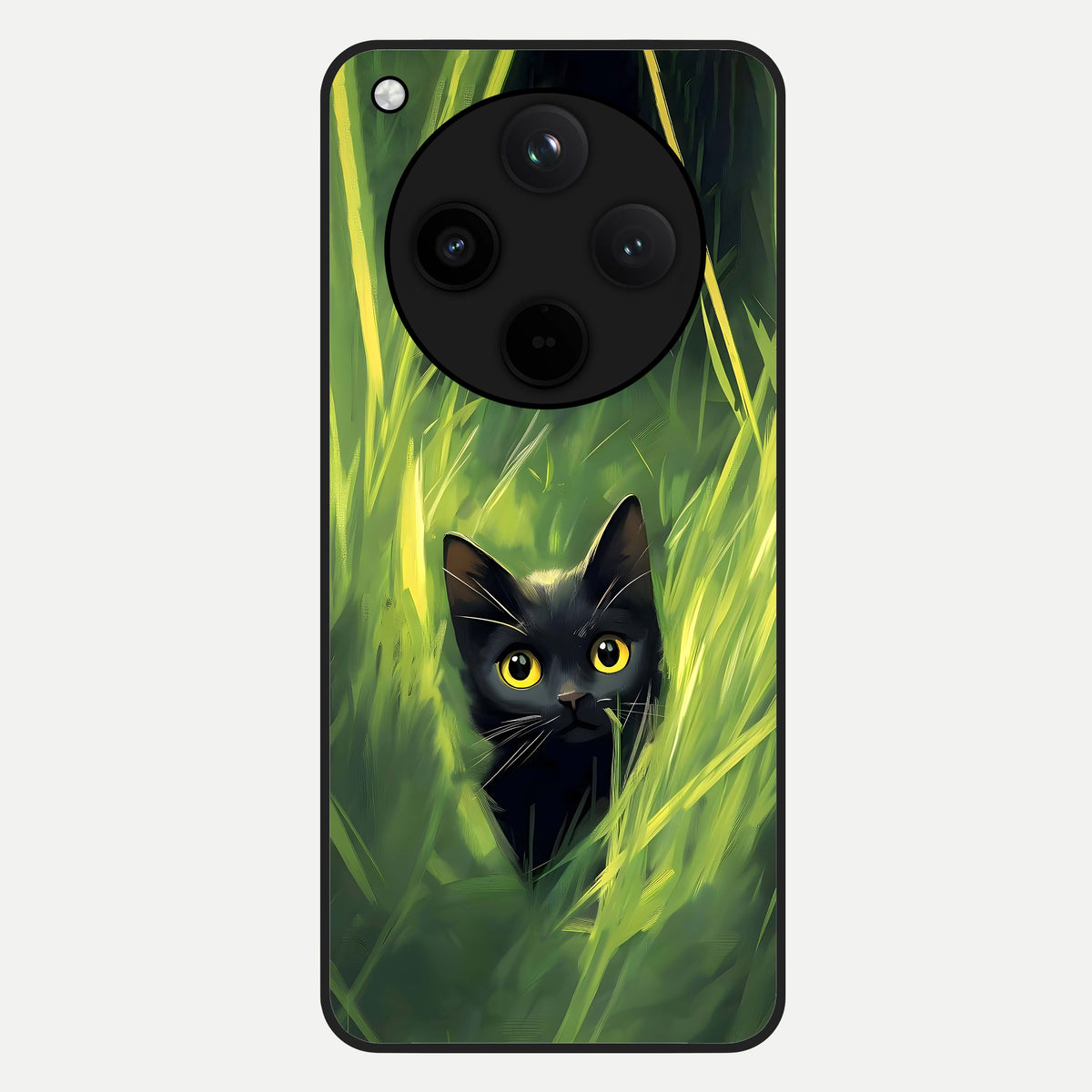  Hidden Cat Whisper Glass Case For Oppo Find X8 back cover – full design glossy printed glass finish