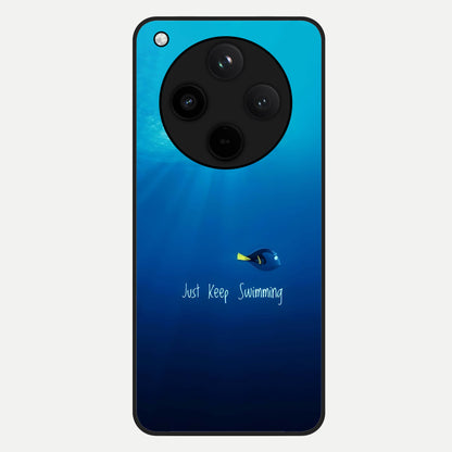  Just Keep Swimming Glass Case For Oppo Find X8 back cover – full design glossy printed glass finish