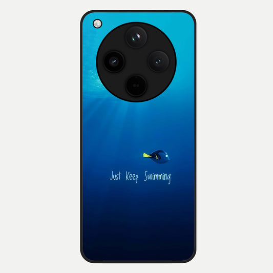  Just Keep Swimming Glass Case For Oppo Find X8 back cover – full design glossy printed glass finish