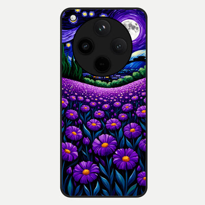  Lavender Moon Field Glass Case For Oppo Find X8 back cover – full design glossy printed glass finish