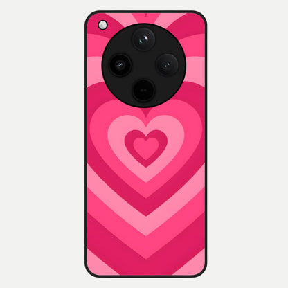  Layered Love Hearts Glass Case For Oppo Find X8 back cover – full design glossy printed glass finish