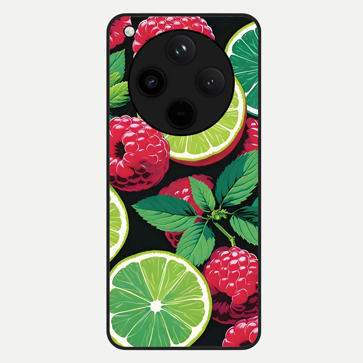  Lime and Raspberry Pattern Glass Case For Oppo Find X8 back cover – full design glossy printed glass finish