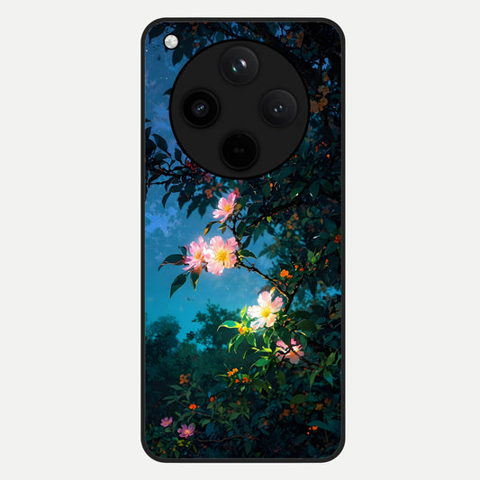  Midnight Bloom Glow Glass Case For Oppo Find X8 back cover – full design glossy printed glass finish