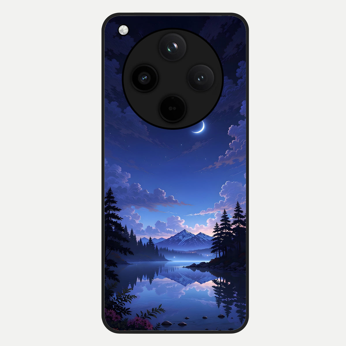  Midnight Lake Peace Glass Case For Oppo Find X8 back cover – full design glossy printed glass finish