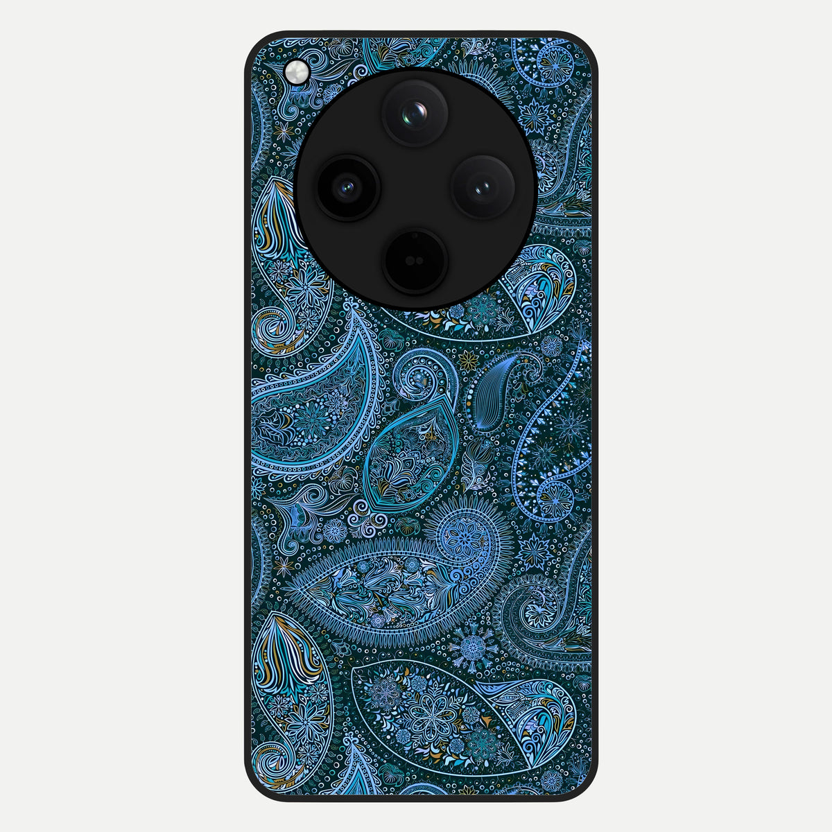  Midnight Paisley Glow Glass Case For Oppo Find X8 back cover – full design glossy printed glass finish