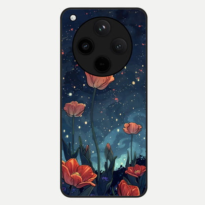  Midnight Tulip Glow Glass Case For Oppo Find X8 back cover – full design glossy printed glass finish