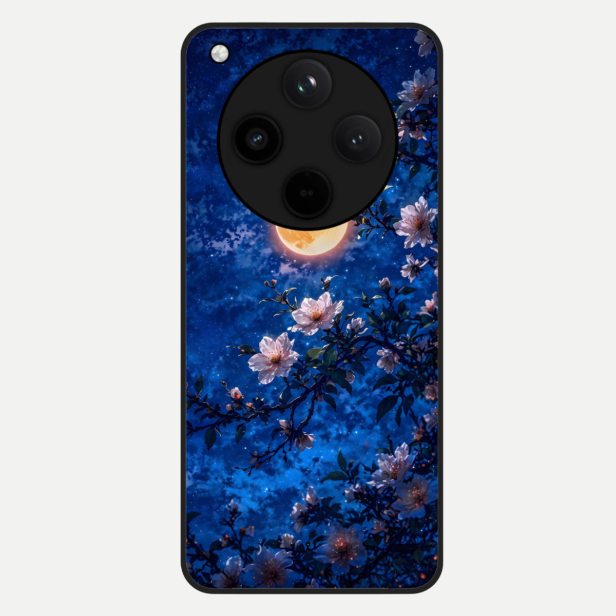  Moonlit Blossoms Night Glass Case For Oppo Find X8 back cover – full design glossy printed glass finish