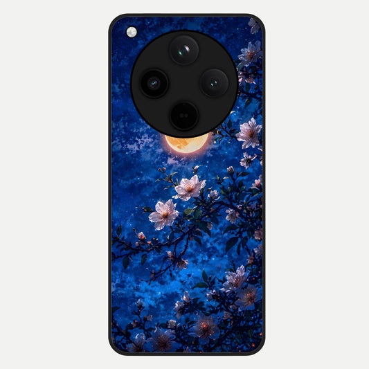  Moonlit Blossoms Night Glass Case For Oppo Find X8 back cover – full design glossy printed glass finish