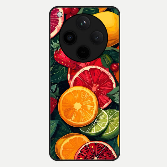  Multiple Fruits Glass Case For Oppo Find X8 back cover – full design glossy printed glass finish