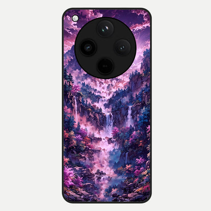  Mystic Cascade Peaks Glass Case For Oppo Find X8 back cover – full design glossy printed glass finish